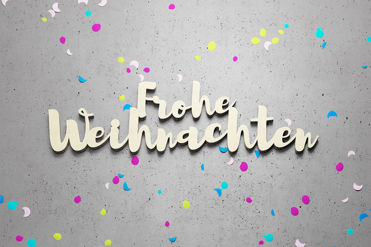 Schriftzug "Frohe Weihnachten"