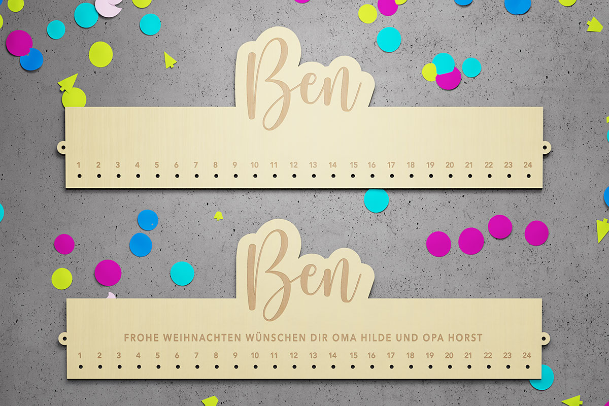 Adventskalender personalisiert mit Name