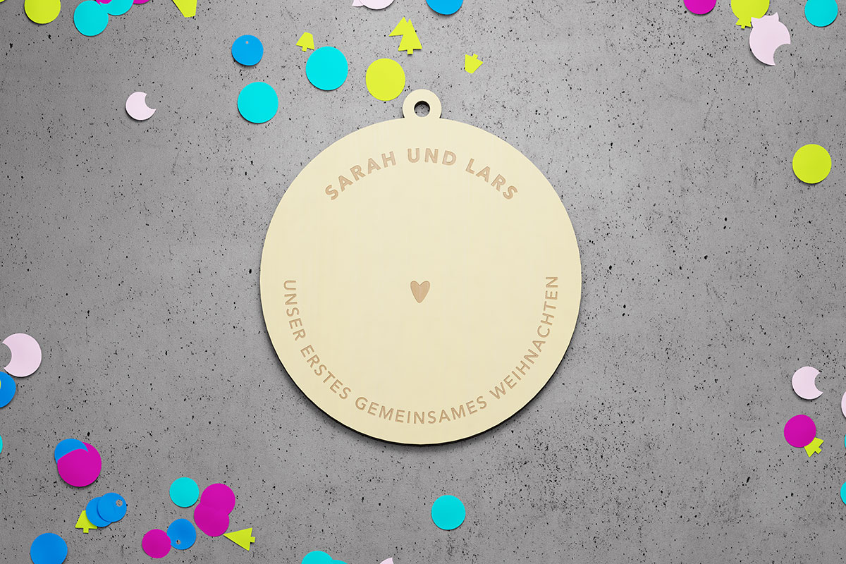 Personalisierter Weihnachtsbaumanhänger für Paare