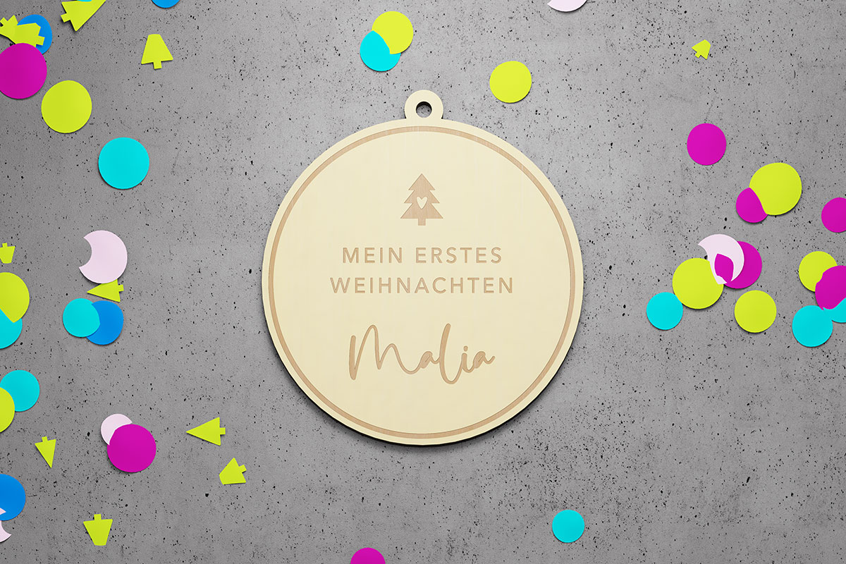 Personalisierter Weihnachtsbaumanhänger für Babys erstes Weihnachten