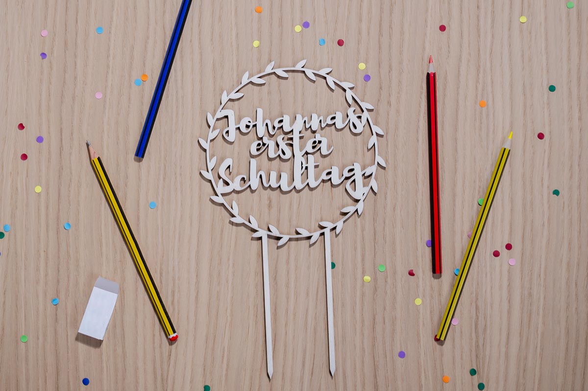 personalisierter Cake Topper zur Einschulung