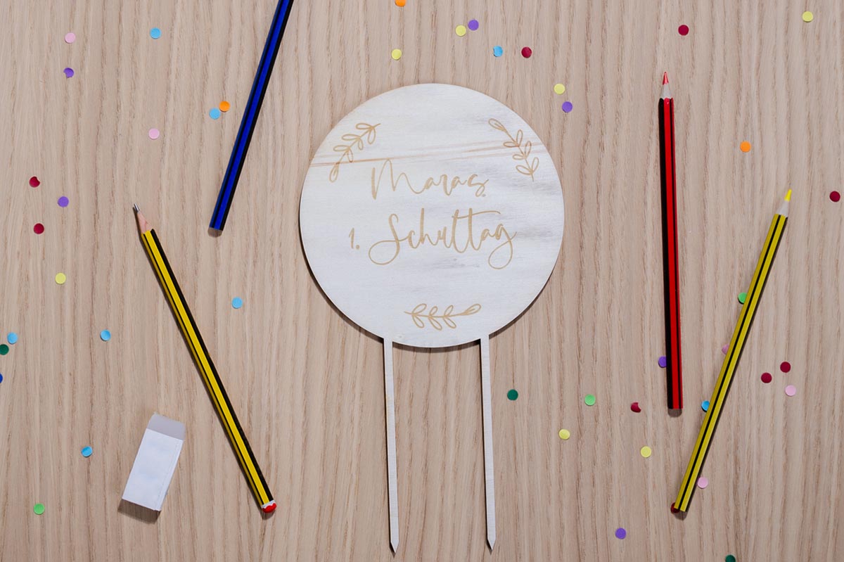 personalisierter Cake Topper zur Einschulung
