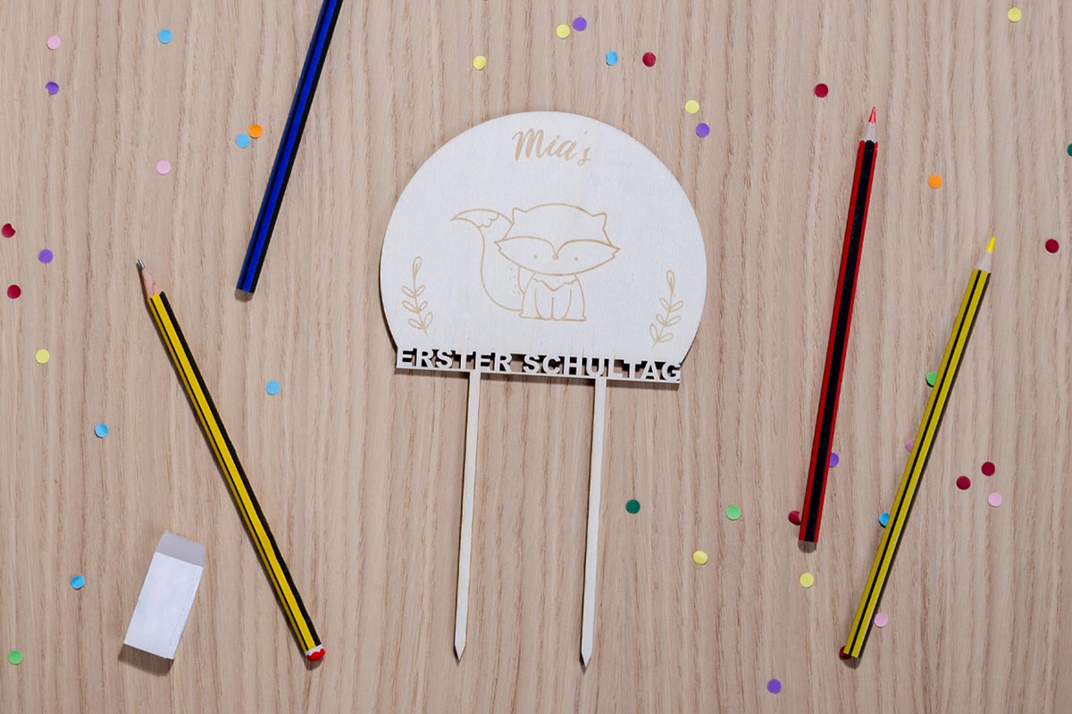 personalisierter Cake Topper zur Einschulung