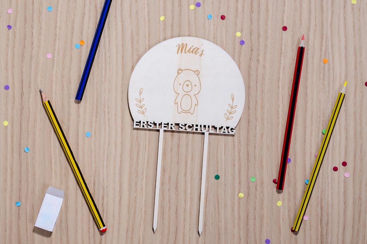 personalisierter Cake Topper zur Einschulung