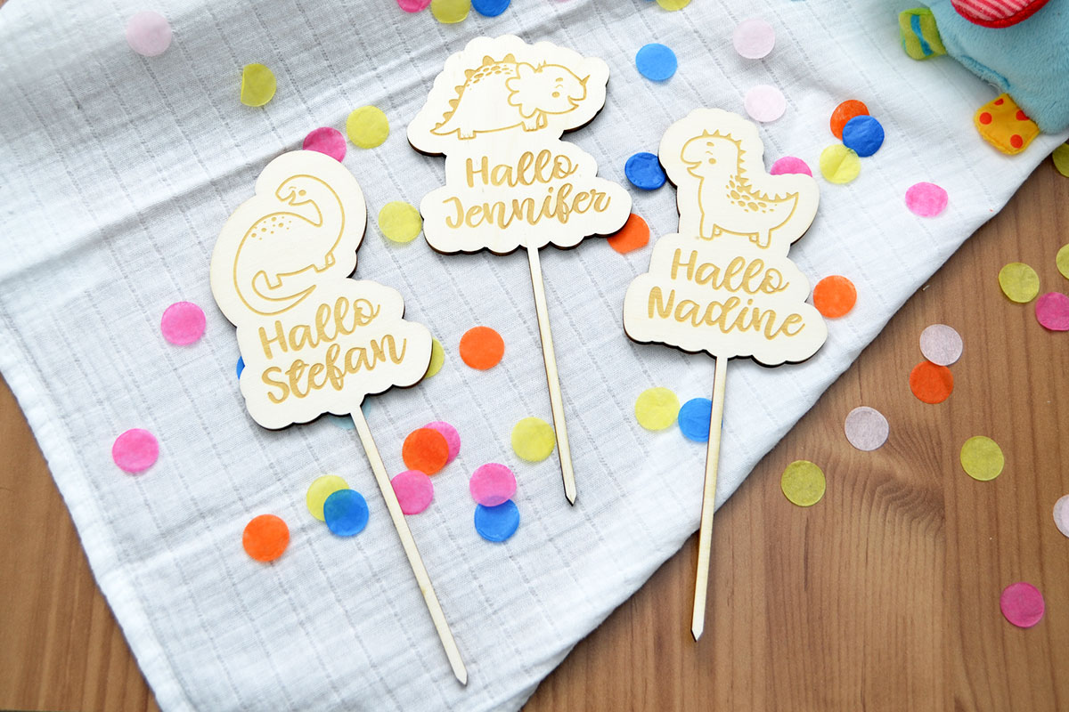 Cake-Topper Geburt Dinosaurier