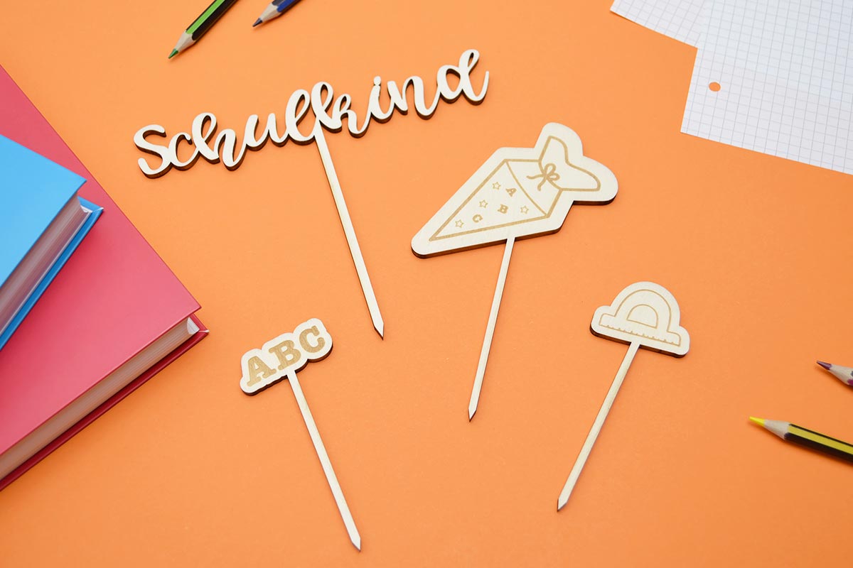 Cake Topper Set zur Einschulung