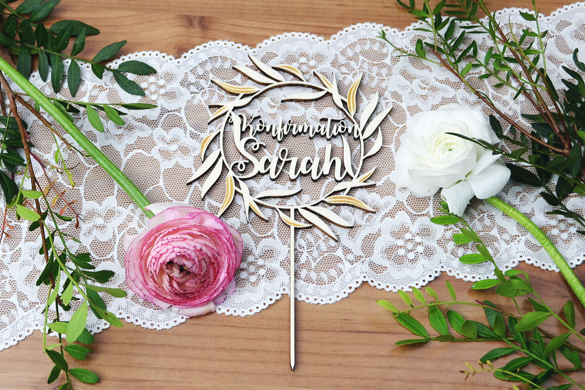 Personalisierter Cake-Topper zur Konfirmation