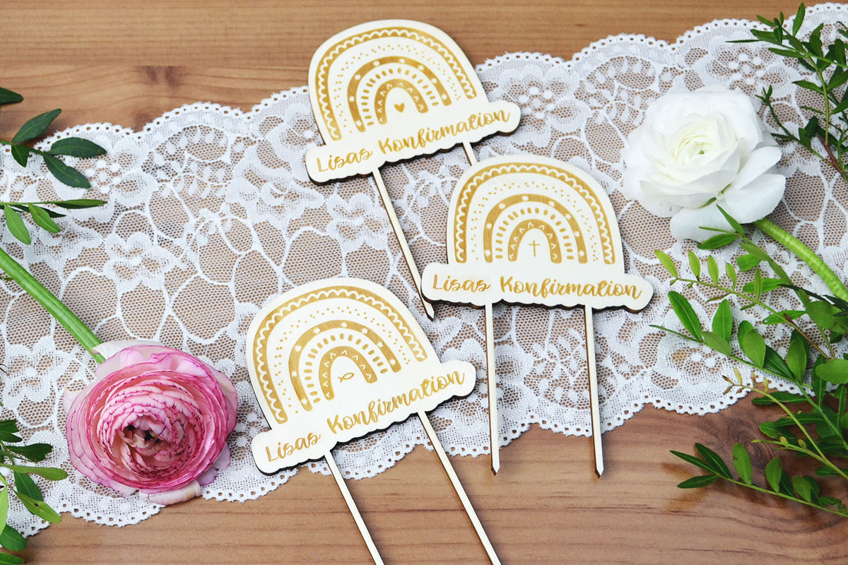 Personalisierte Cake-Topper zur Konfirmation