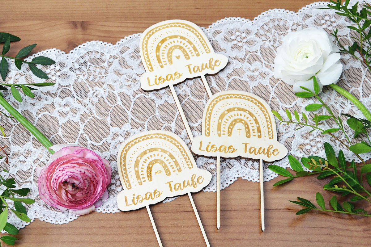 Personalisierter Regenbogen-Cake-Topper