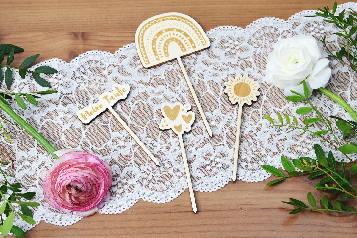 Cake-Topper-Set zur Taufe