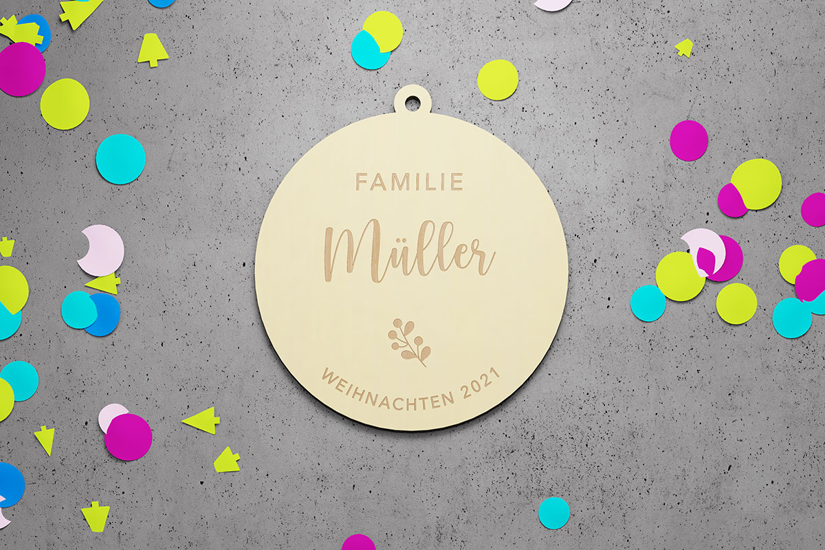 Personalisierter Weihnachtsbaumanhänger mit Familienname