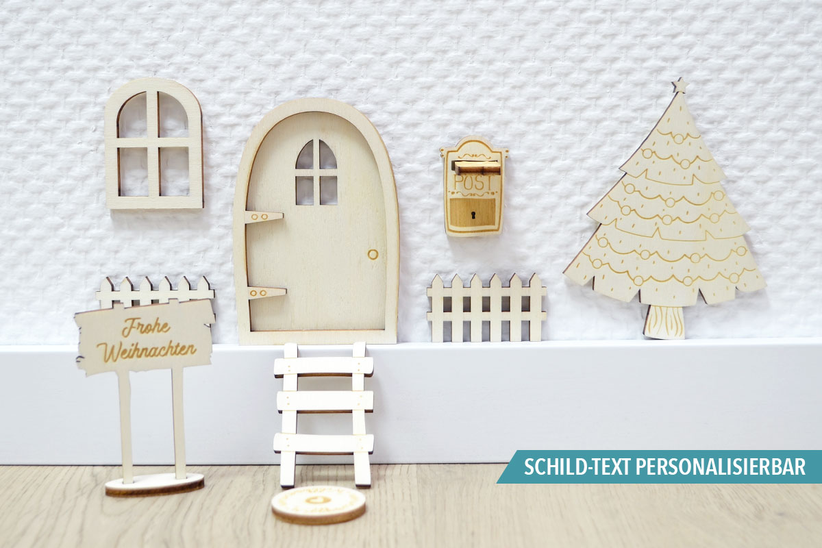 Wichteltür-Set mit Weihnachtsbaum