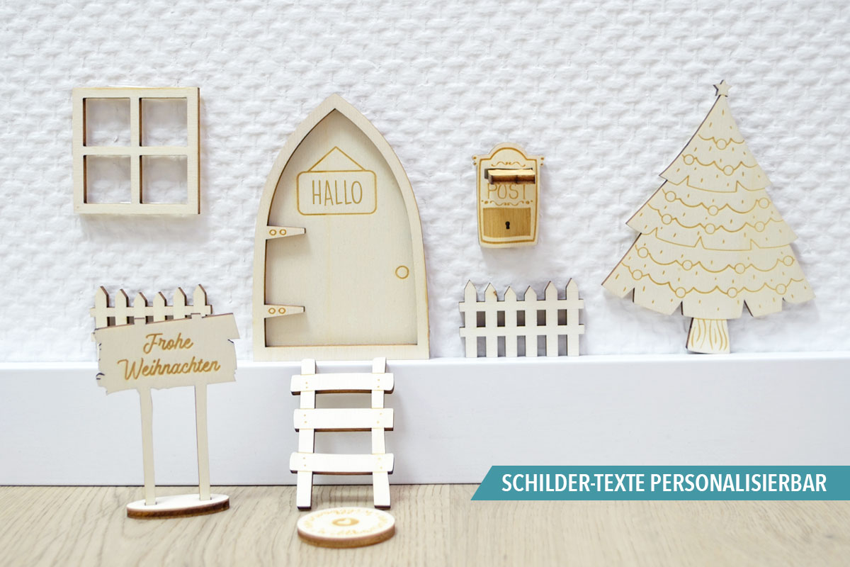 Wichteltür-Set mit Weihnachtsbaum