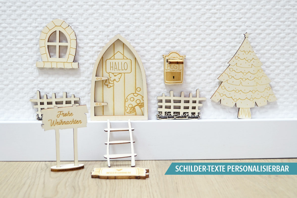 Wichteltür-Set mit Weihnachtsbaum