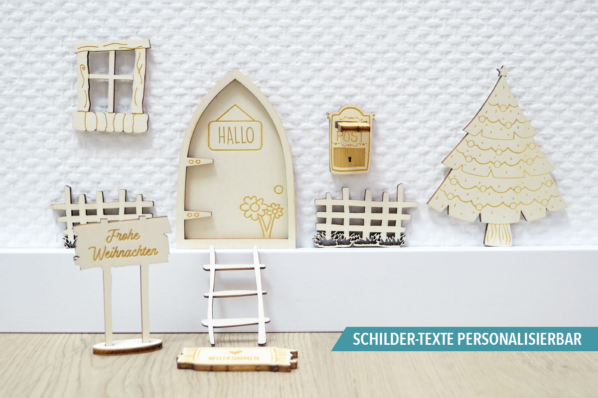 Wichteltür-Set mit Weihnachtsbaum