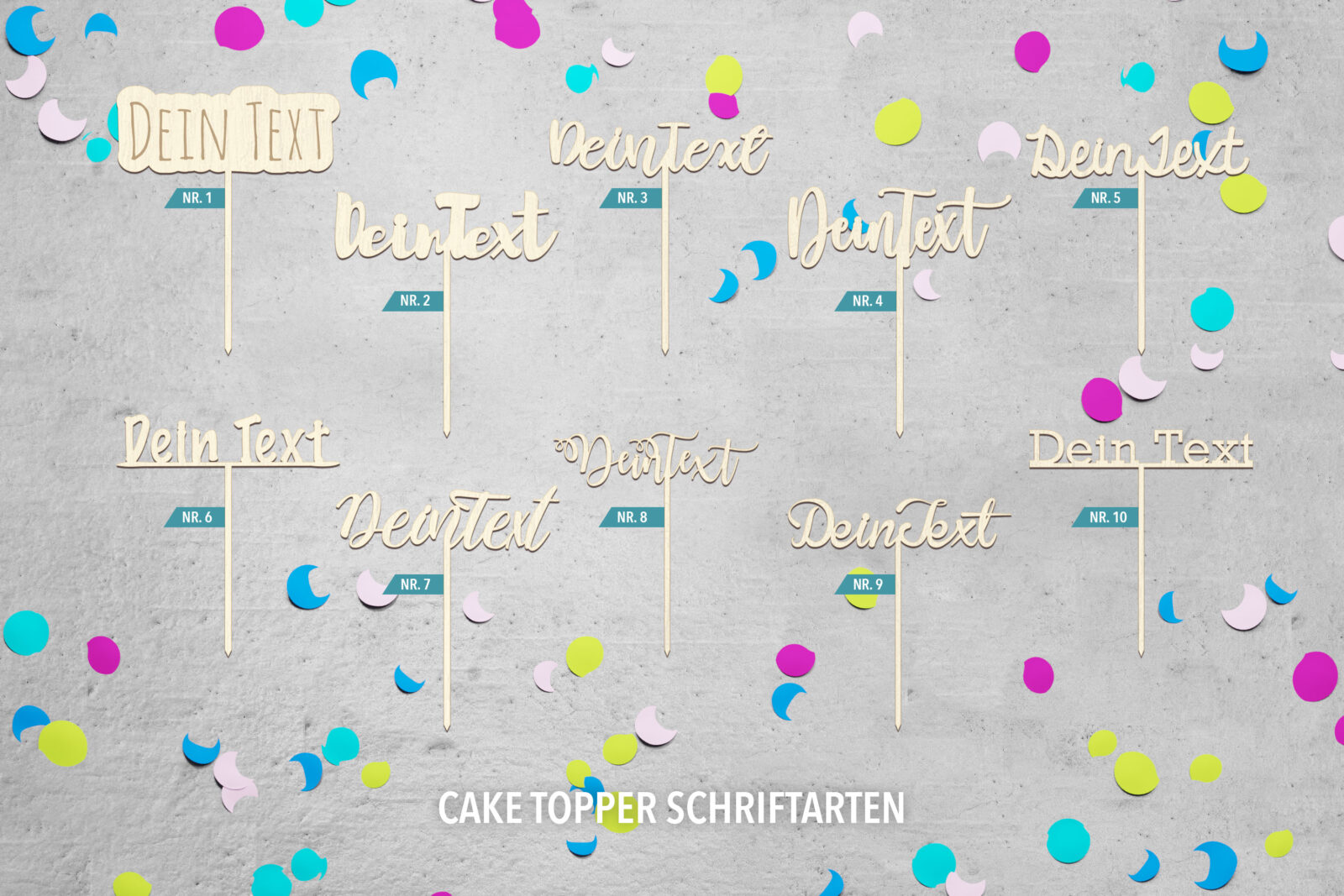 Cake-Topper mit eigenem Text