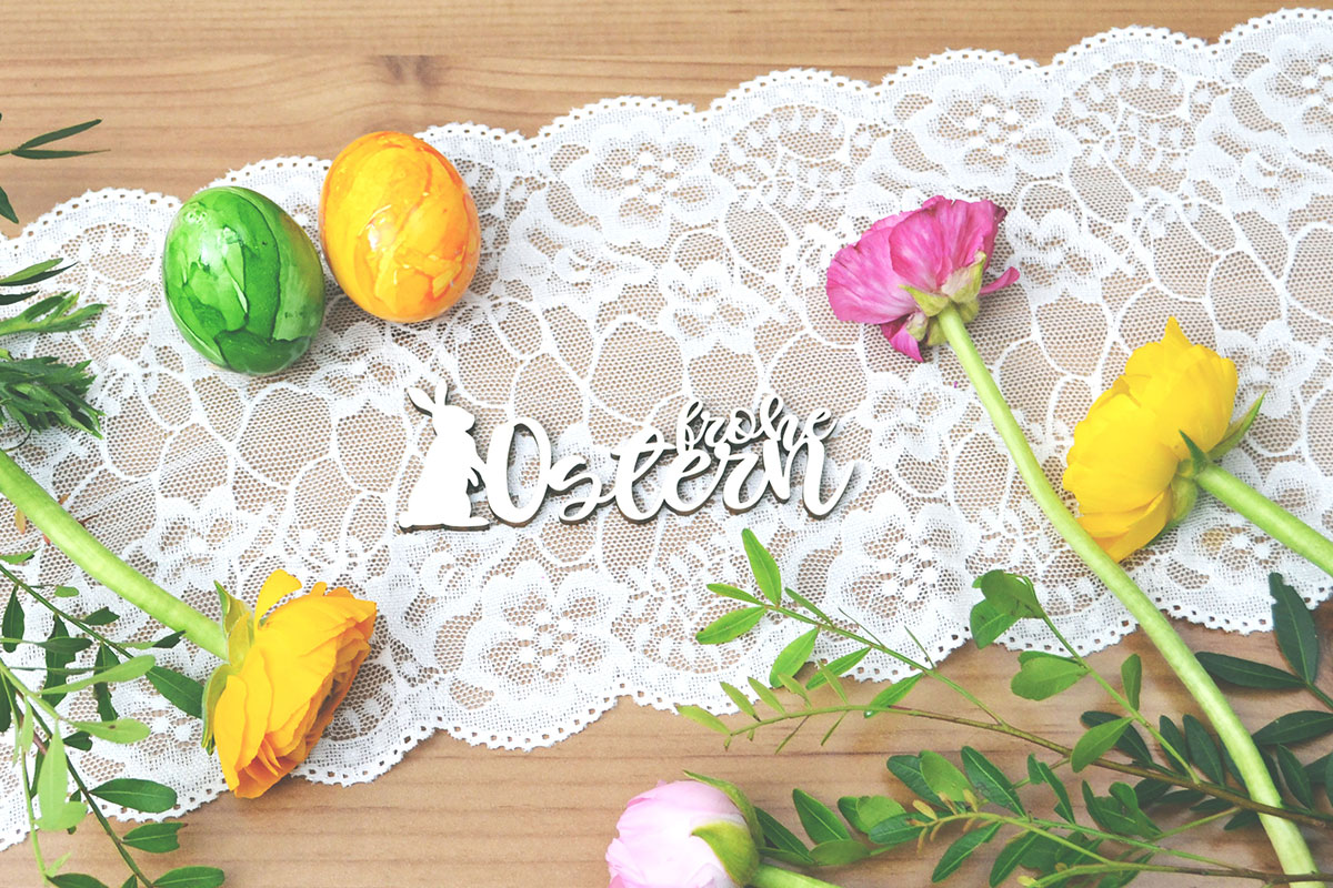 Schriftzug Frohe Ostern