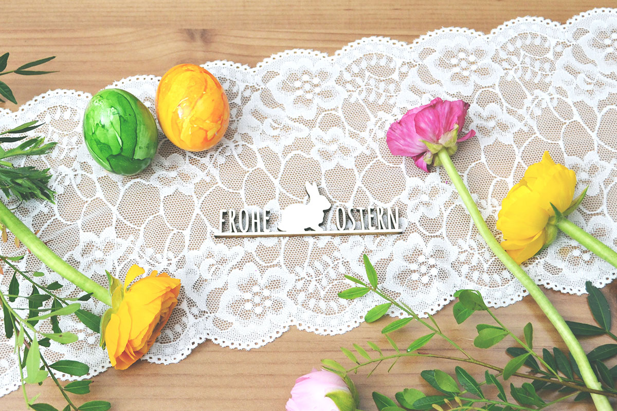 Schriftzug Frohe Ostern