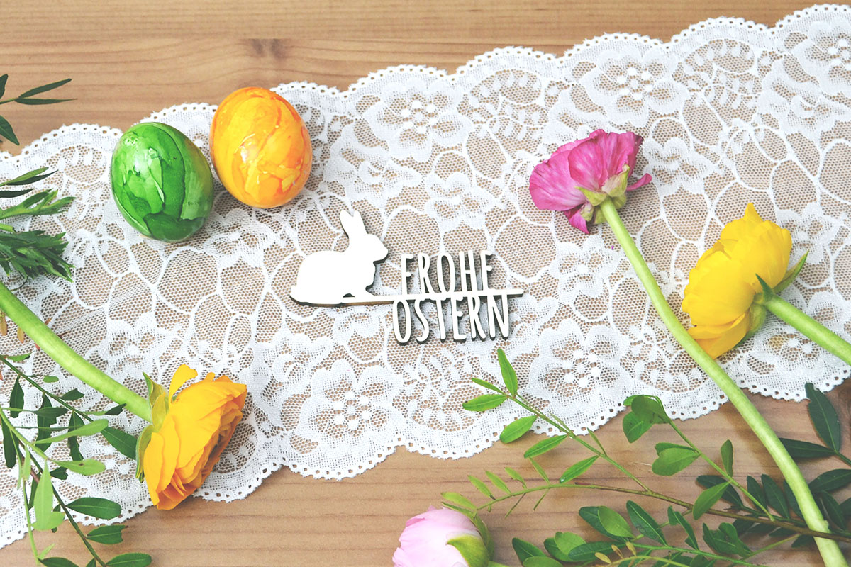 Schriftzug Frohe Ostern