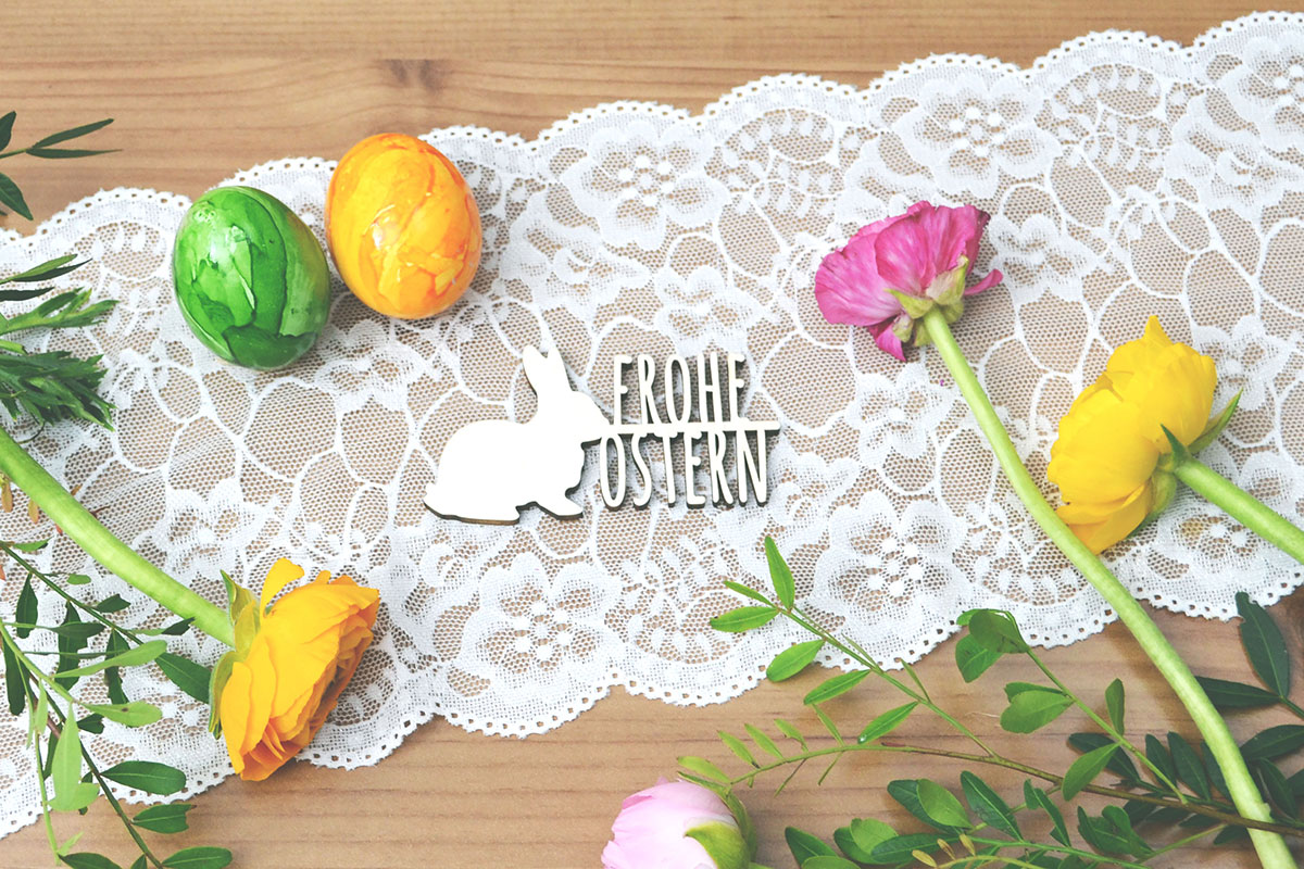 Schriftzug Frohe Ostern