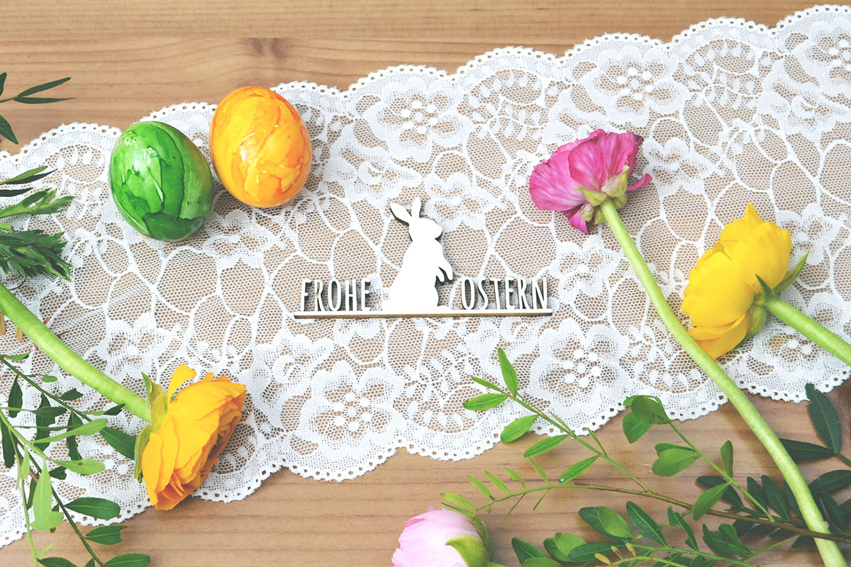 Schriftzug Frohe Ostern