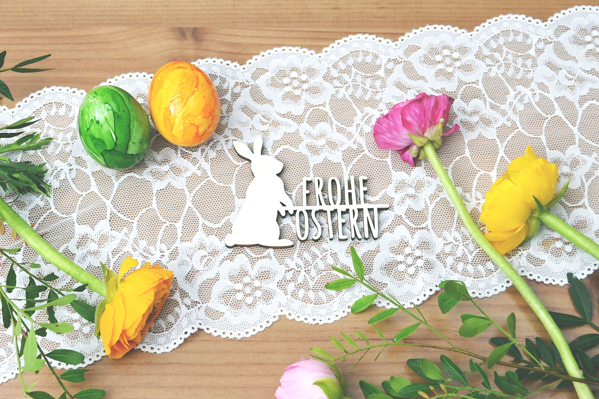 Schriftzug Frohe Ostern