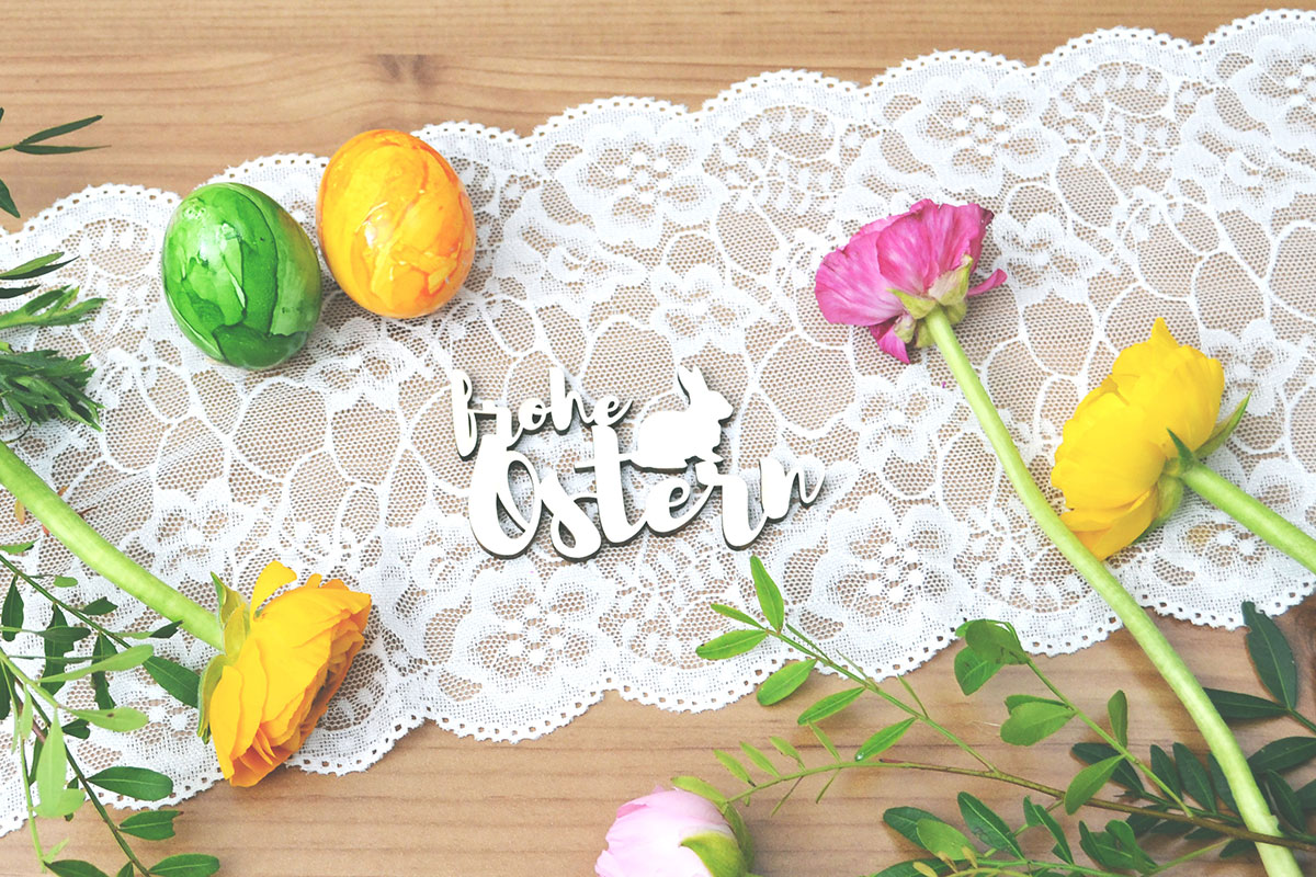 Schriftzug Frohe Ostern