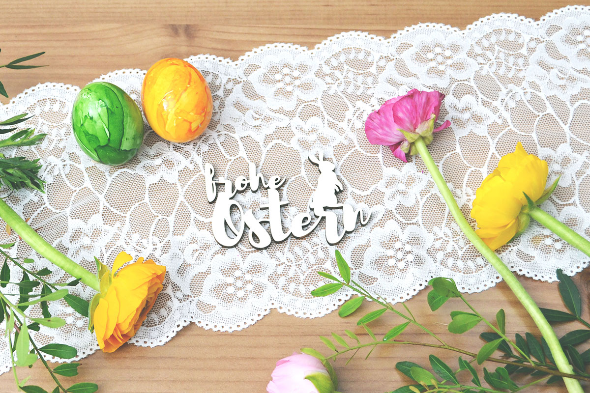Schriftzug Frohe Ostern