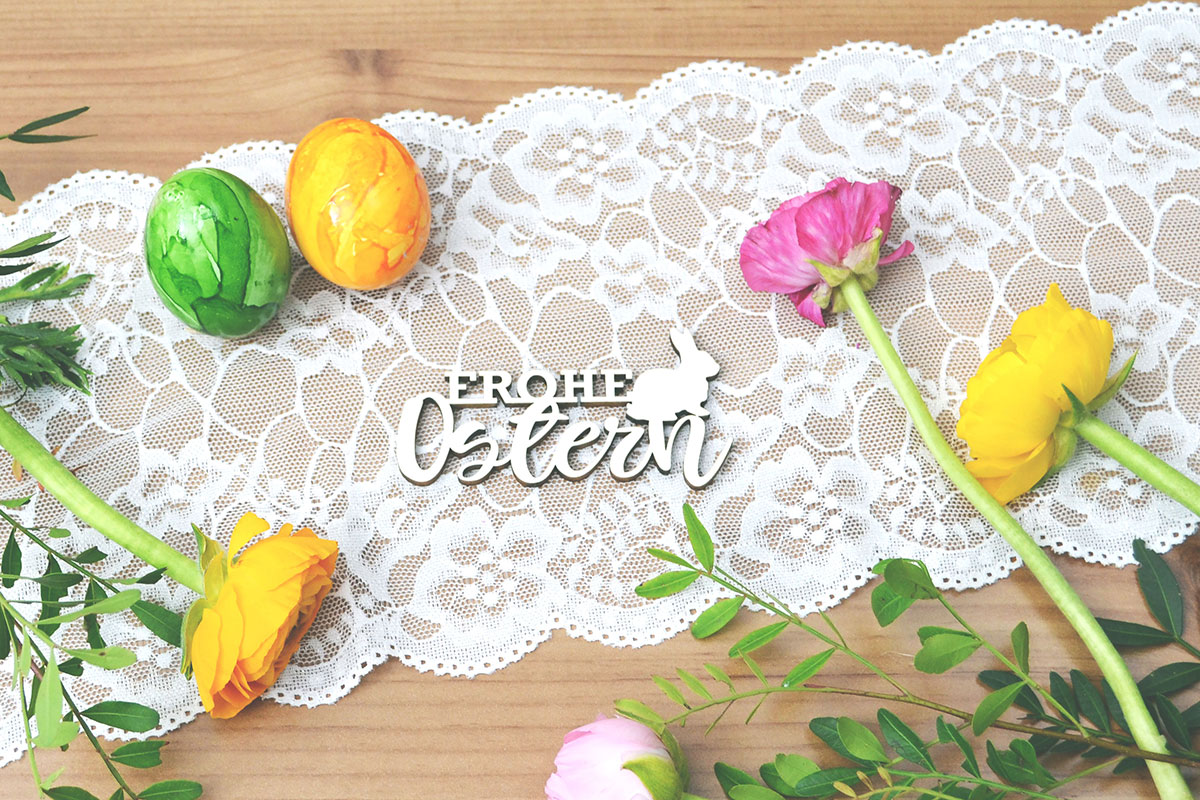 Schriftzug Frohe Ostern