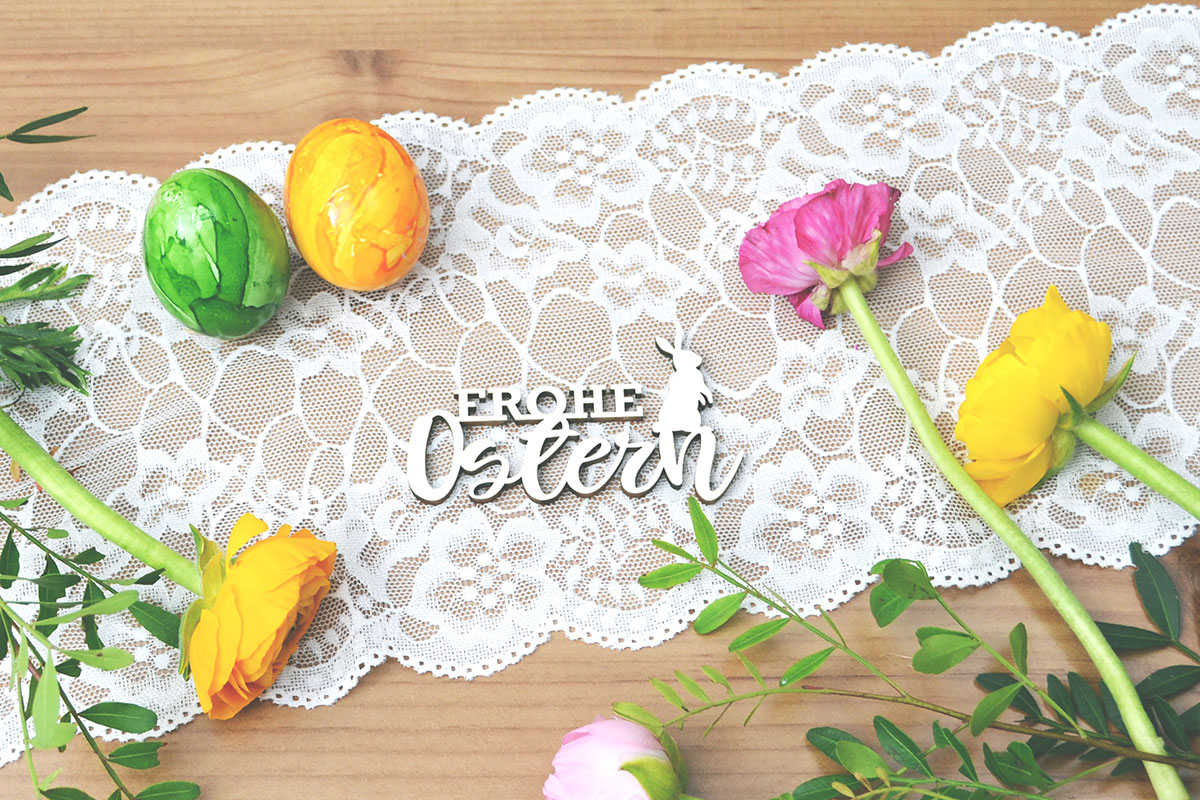 Schriftzug Frohe Ostern