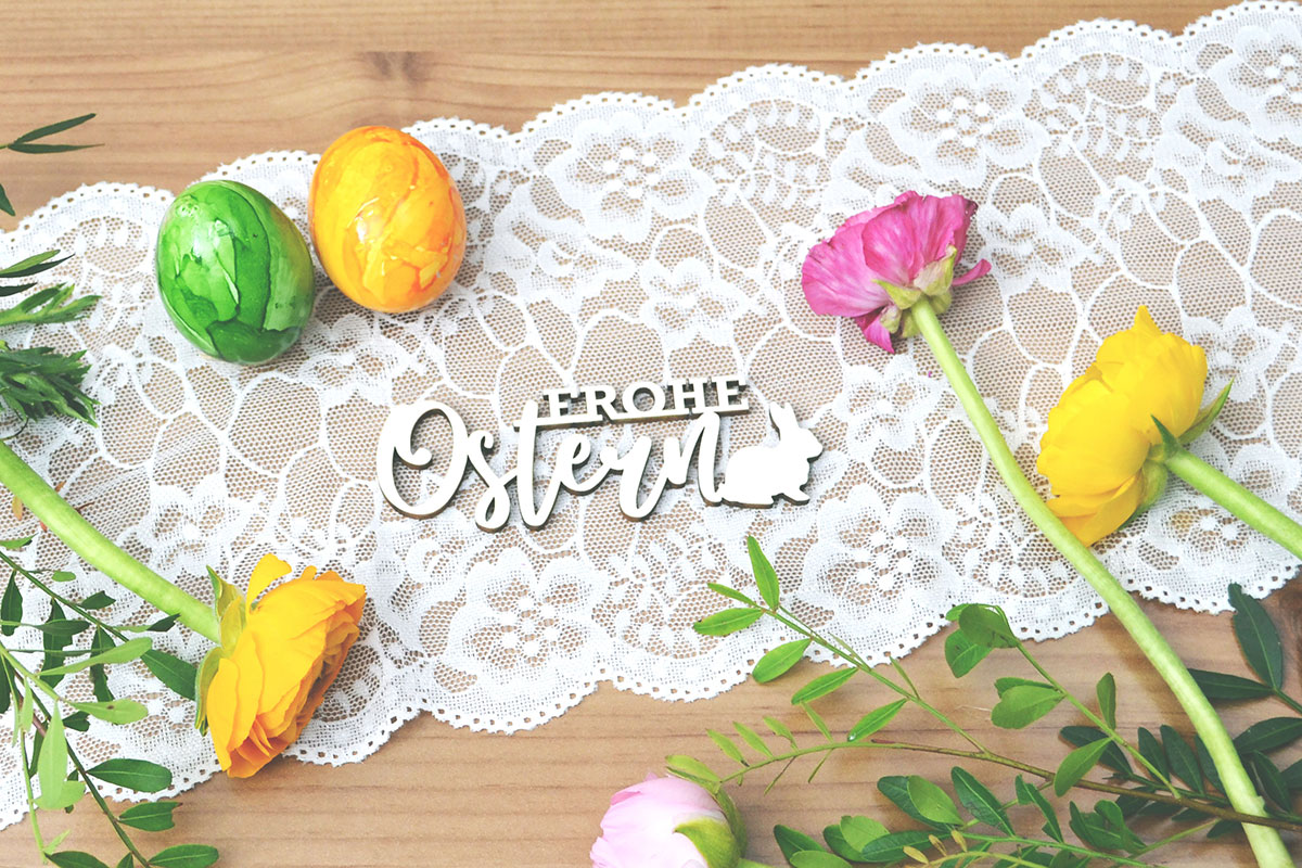 Schriftzug Frohe Ostern