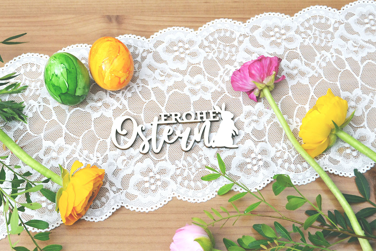 Schriftzug Frohe Ostern