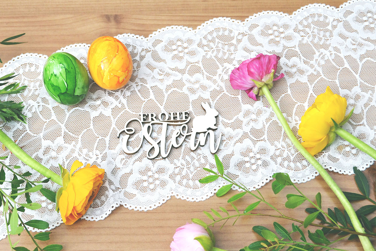 Schriftzug Frohe Ostern