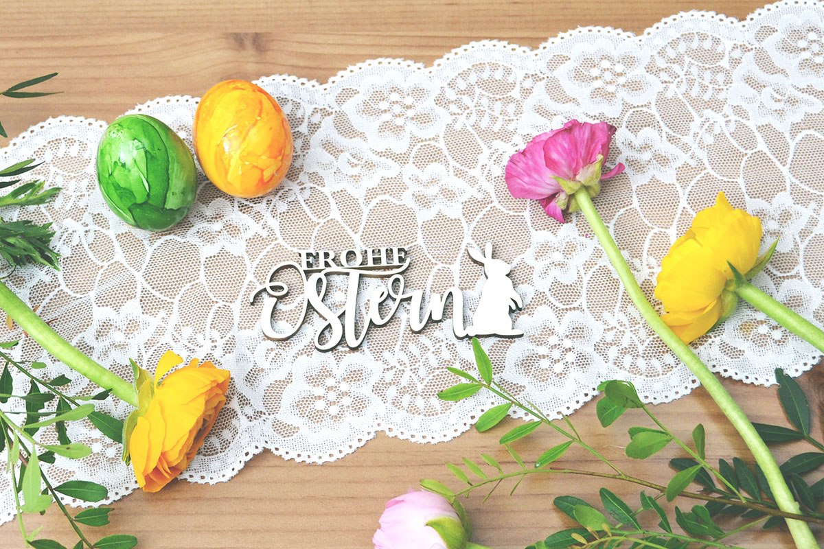 Schriftzug Frohe Ostern